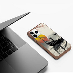 Чехол iPhone 11 Pro матовый Красота Японии, цвет: 3D-коричневый — фото 2