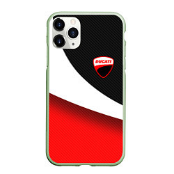 Чехол iPhone 11 Pro матовый Ducati - красно-черный