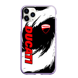 Чехол iPhone 11 Pro матовый Ducati - мазки краски