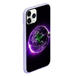 Чехол iPhone 11 Pro матовый Планета - космос, цвет: 3D-светло-сиреневый — фото 2