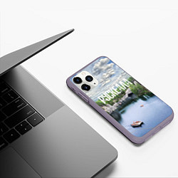 Чехол iPhone 11 Pro матовый Карелия горный парк Рускеала, цвет: 3D-серый — фото 2
