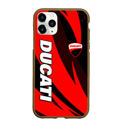 Чехол iPhone 11 Pro матовый Ducati - красные волны