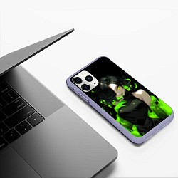 Чехол iPhone 11 Pro матовый Токсичная девушка - зеленый, цвет: 3D-светло-сиреневый — фото 2