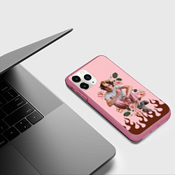 Чехол iPhone 11 Pro матовый Тимоти в огне, цвет: 3D-малиновый — фото 2