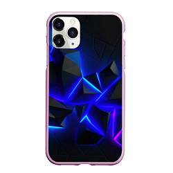 Чехол iPhone 11 Pro матовый Разлом плит из неона, цвет: 3D-розовый