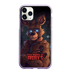 Чехол iPhone 11 Pro матовый Медведь Фреди, цвет: 3D-светло-сиреневый