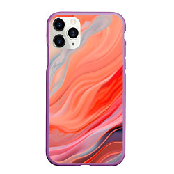 Чехол iPhone 11 Pro матовый Текучий принт от нейросети, цвет: 3D-фиолетовый