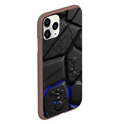 Чехол iPhone 11 Pro матовый Черные объемные плиты, цвет: 3D-коричневый — фото 2