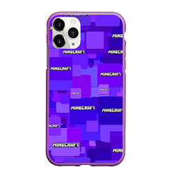 Чехол iPhone 11 Pro матовый Minecraft pattern logo, цвет: 3D-фиолетовый