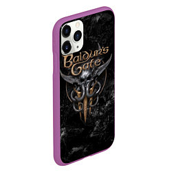 Чехол iPhone 11 Pro матовый Baldurs Gate 3 dark logo, цвет: 3D-фиолетовый — фото 2