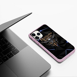 Чехол iPhone 11 Pro матовый Baldurs Gate 3 black blue, цвет: 3D-розовый — фото 2