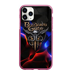 Чехол iPhone 11 Pro матовый Baldurs Gate 3 blue red fire, цвет: 3D-малиновый