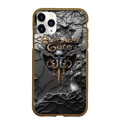 Чехол iPhone 11 Pro матовый Baldurs Gate 3 logo dark