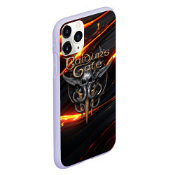 Чехол iPhone 11 Pro матовый Baldurs Gate 3 logo gold, цвет: 3D-светло-сиреневый — фото 2