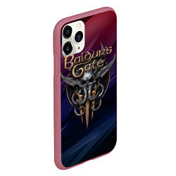 Чехол iPhone 11 Pro матовый Baldurs Gate 3 logo geometry, цвет: 3D-малиновый — фото 2