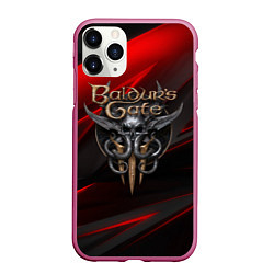 Чехол iPhone 11 Pro матовый Baldurs Gate 3 logo geometry