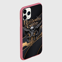 Чехол iPhone 11 Pro матовый Baldurs Gate 3 logo dark logo, цвет: 3D-малиновый — фото 2