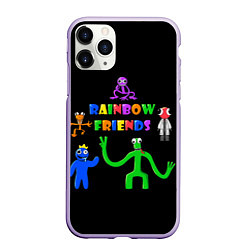 Чехол iPhone 11 Pro матовый Rainbow friends characters, цвет: 3D-светло-сиреневый