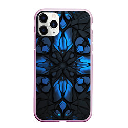 Чехол iPhone 11 Pro матовый Синий абстрактный узор на плитах, цвет: 3D-розовый