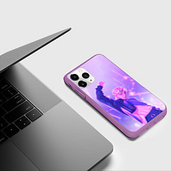 Чехол iPhone 11 Pro матовый Хёнджин на концерте - Стрей Кидс, цвет: 3D-фиолетовый — фото 2