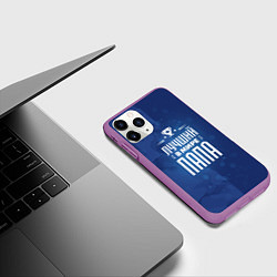 Чехол iPhone 11 Pro матовый Лучшему в мире папе, цвет: 3D-фиолетовый — фото 2