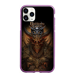 Чехол iPhone 11 Pro матовый Baldurs Gate 3 demon, цвет: 3D-фиолетовый