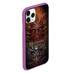 Чехол iPhone 11 Pro матовый Baldurs Gate 3 logo demon, цвет: 3D-фиолетовый — фото 2