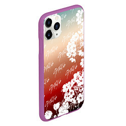 Чехол iPhone 11 Pro матовый Stray Kids flowers, цвет: 3D-фиолетовый — фото 2