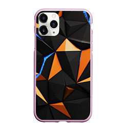 Чехол iPhone 11 Pro матовый Оранжевые и черные элементы, цвет: 3D-розовый