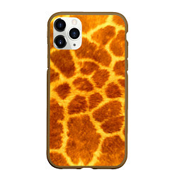 Чехол iPhone 11 Pro матовый Шкура жирафа - текстура, цвет: 3D-коричневый