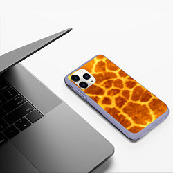 Чехол iPhone 11 Pro матовый Шкура жирафа - текстура, цвет: 3D-светло-сиреневый — фото 2