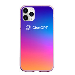 Чехол iPhone 11 Pro матовый ChatGPT, цвет: 3D-розовый