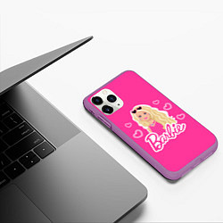 Чехол iPhone 11 Pro матовый Кукла Барби, цвет: 3D-фиолетовый — фото 2