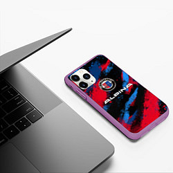 Чехол iPhone 11 Pro матовый Alpina - BMW colors, цвет: 3D-фиолетовый — фото 2