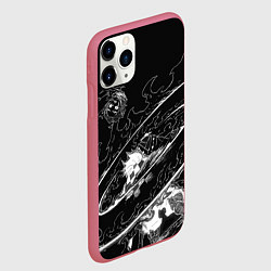 Чехол iPhone 11 Pro матовый Танджиро против луны - Клинок демонов, цвет: 3D-малиновый — фото 2