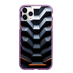 Чехол iPhone 11 Pro матовый Объемная конструкция, цвет: 3D-фиолетовый