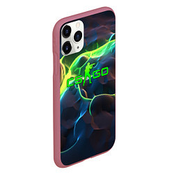 Чехол iPhone 11 Pro матовый CSGO green neon, цвет: 3D-малиновый — фото 2