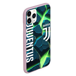 Чехол iPhone 11 Pro матовый Juventus green neon, цвет: 3D-розовый — фото 2