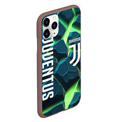 Чехол iPhone 11 Pro матовый Juventus green neon, цвет: 3D-коричневый — фото 2