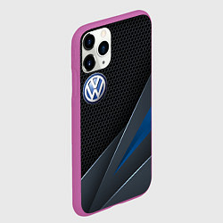Чехол iPhone 11 Pro матовый Фольцваген - синяя броня, цвет: 3D-фиолетовый — фото 2