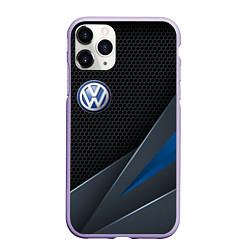 Чехол iPhone 11 Pro матовый Фольцваген - синяя броня, цвет: 3D-светло-сиреневый