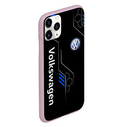 Чехол iPhone 11 Pro матовый Volkswagen - blue technology, цвет: 3D-розовый — фото 2