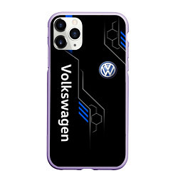 Чехол iPhone 11 Pro матовый Volkswagen - blue technology, цвет: 3D-светло-сиреневый