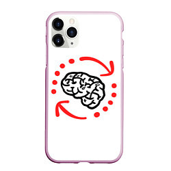 Чехол iPhone 11 Pro матовый Мозг долго загружает, цвет: 3D-розовый