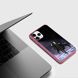 Чехол iPhone 11 Pro матовый Дазай - великий из бродячих псов, цвет: 3D-малиновый — фото 2