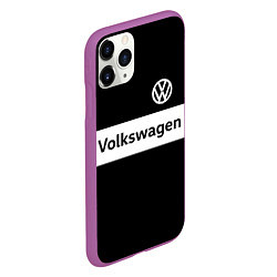 Чехол iPhone 11 Pro матовый Фольцваген - черный и белый, цвет: 3D-фиолетовый — фото 2