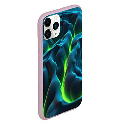 Чехол iPhone 11 Pro матовый Зеленая кислотная текстура с плитами, цвет: 3D-розовый — фото 2