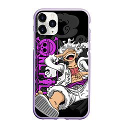 Чехол iPhone 11 Pro матовый One piece - Gear 5- purple, цвет: 3D-светло-сиреневый