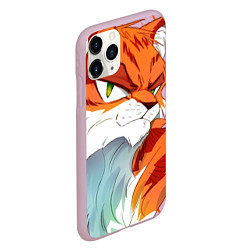 Чехол iPhone 11 Pro матовый Рыжий хитрый мультяшный кот, цвет: 3D-розовый — фото 2