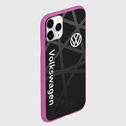 Чехол iPhone 11 Pro матовый Volkswagen - classic black, цвет: 3D-фиолетовый — фото 2